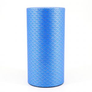 Japanische blaue Teekiste aus Washi-Papier - AO SEIGAIHA - 200gr