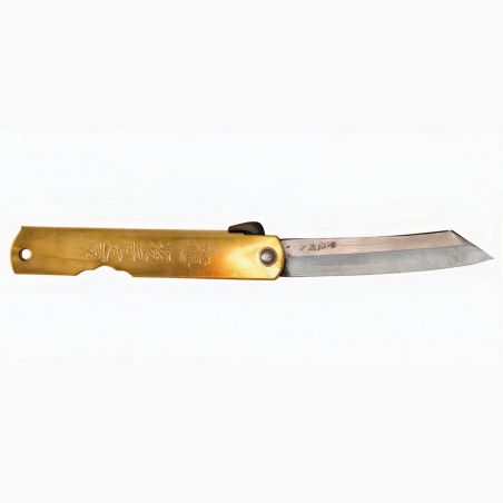 Coltello chiudibile giapponese Higonokami - lama da 75 mm - manico in ottone -