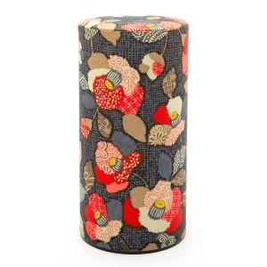 Caja de té japonés negro en papel washi - TSUBAKI - 200gr