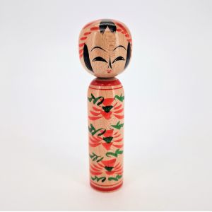 Bambola Kokeshi giapponese, nuova, in legno - tipo ZAO - 12 cm