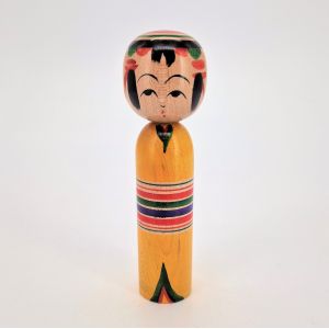 Bambola Kokeshi giapponese, nuova, in legno - tipo YAJIRO - 12 cm