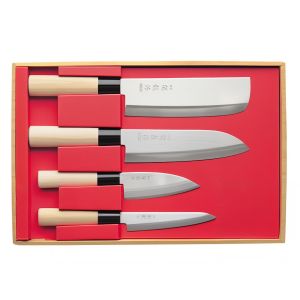 Box of 4 Japanese Santoku Nakiri Sashimi Deba knives - - SEKIRYU