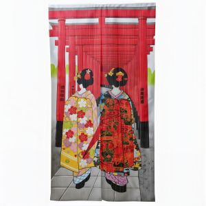 Rideau japonais Noren en polyester, GEISHA TORI