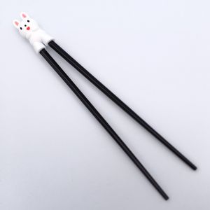 Chopsticks with plastic chopstick helper, Rabbit - USAGI