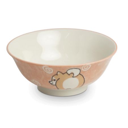 Japanese Ceramic Soup Bowl Duo, Pink and Blue - SHIBA INU