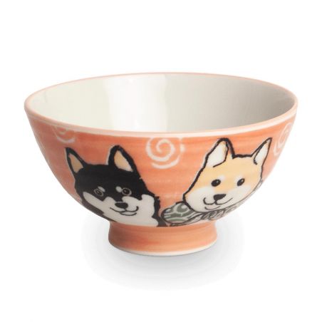 Duo de bols à riz japonais en céramique, rose et bleu - SHIBA