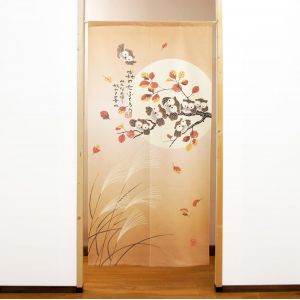 Japanese Noren polyester curtain, TSUKI NO FUKURO