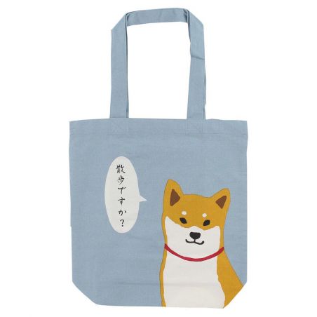 100% cotton tote bag Shiba dog waiting for a walk - NORU