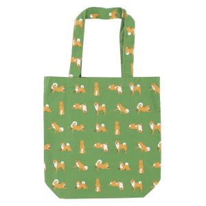 100% cotton tote bag Shiba dog playing - ASOBU