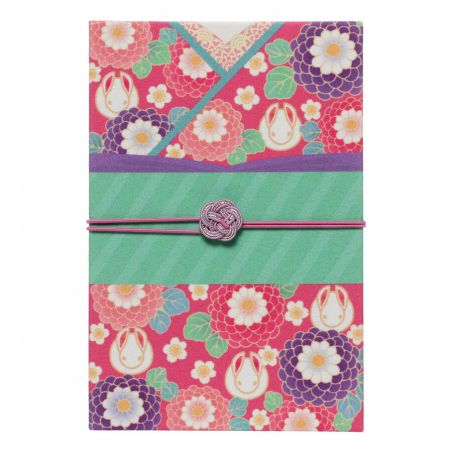 Japanese Notebook Rabbit and Flowers Pattern - HANA USAGI