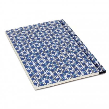 Carnet de notes japonais motif feuilles de Chanvre- ASANOHA