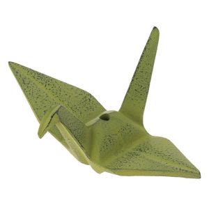 Iwachu Orizuru cast iron incense holder, green