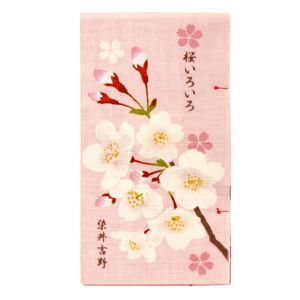 Serviette de toilette en coton, TENUGUI, Diverses fleurs de cerisier