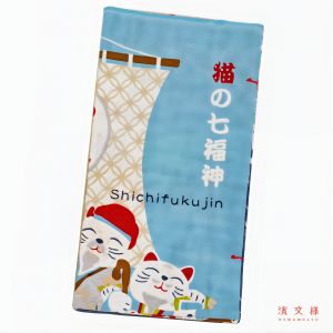 Cotton towel, TENUGUI, Seven gods of good fortune for cats