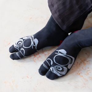 Chaussettes japonaises tabi, DARUMA, noir, 25-28cm