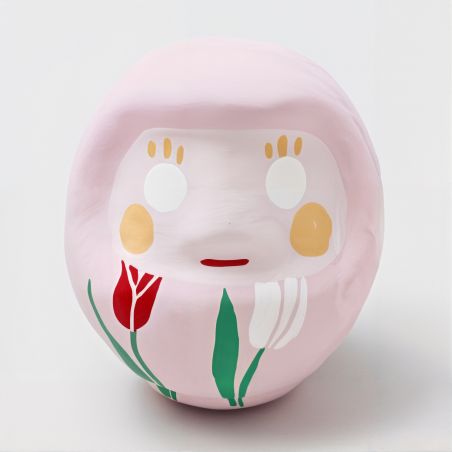 Japanese doll, DARUMA, pink, gypsophila “gratitude”, Thank you