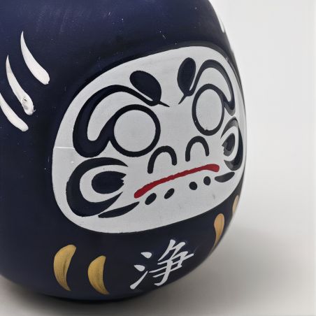 Poupée japonaise, DARUMA, bleu foncé, iwaza