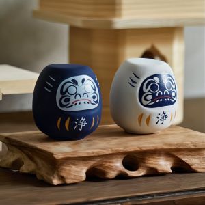 Muñeca japonesa, DARUMA, azul oscuro, iwaza