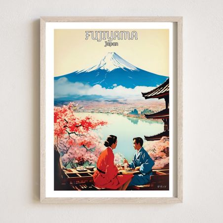 affiche / illustration japonaise "FUJIYAMA" mont Fuji , by ダヴィッド