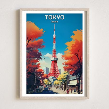 Poster / illustrazione giapponese "TOKYO" Torre di Tokio, by ダヴィッド