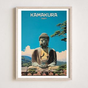 affiche / illustration japonaises "KAMAKURA" Le Grand Bouddha (daibutsu) de Kamakura, by ダヴィッド