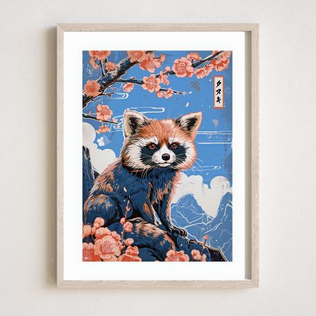 Ilustración japonesa "Bake Danuki", Tanuki japonés, de ダヴィッド