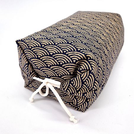 Makura cushion with removable blue cover, NAMI pattern - 32cm