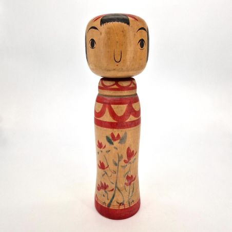 Bambola giapponese in legno, KOKESHI VINTAGE, 29 cm