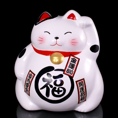 Chat porte-bonheur manekineko tirelire japonaise, SHIRO OKANE 1