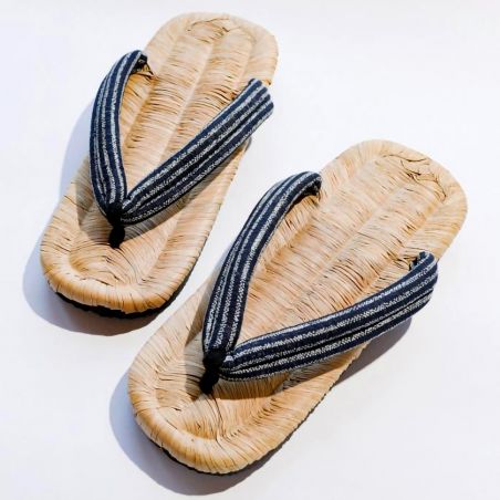 Paar japanische Zori-Sandalen, NAGOMI, schwarze Linien