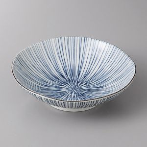 Petite assiette japonaise en céramique motif lignes- RAIN