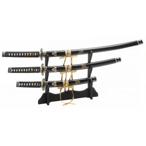 Hikari No Tenshi Set - Tanto + Wakizashi + Katana + Stand - Ray Skin Handle