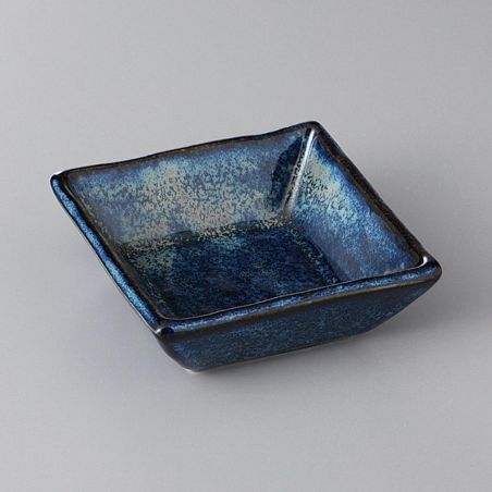 Petite coupelle carré japonaise en céramique, bleu- AO