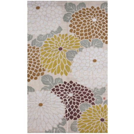 Fine Japanese hemp tapestry, chrysanthemums - KIKU