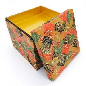 Large Paper Tiered Box - Jūbako - 3 tiers (sandanjū) - MIDORI AKA KURO