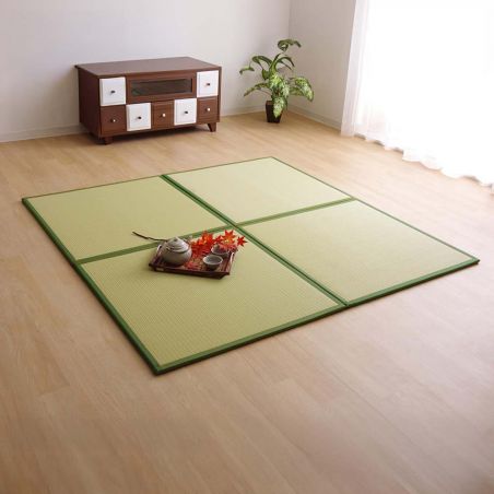 Tatami giapponese tradizionale, stuoia in polipropilene, Verde, SQUASH, 82x82cm