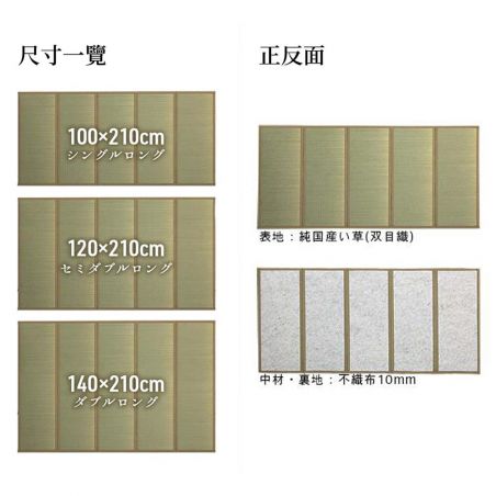 Traditional Japanese Mat, Rice Straw Tatami Mat (Yumemi Tatami), 5-Fold Panels