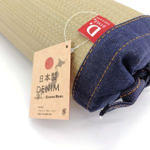 Coussin japonais makura en paille de riz DENIM 30×15 cm