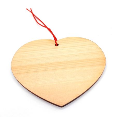 Amuleto giapponese EMA in legno grezzo per decorarsi a forma di cuore -SHINZO