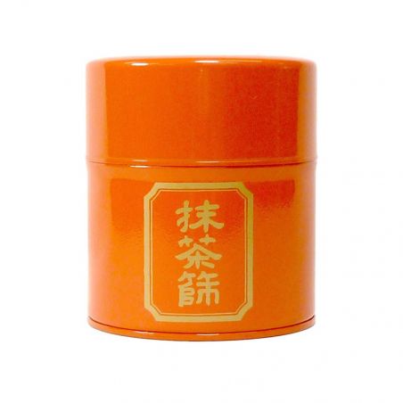 Japanische Teedose aus orangefarbenem Metall, MATCHA BURUI, 150 g