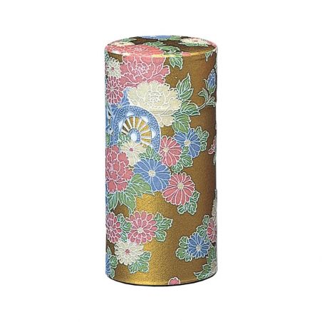 Contenitore da tè giapponese dorato in carta washi, YAYOI GOSHO, 200 g