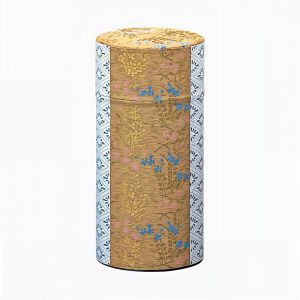 Japanische gelbe Teedose aus Washi-Papier, HANAGOYOMI,