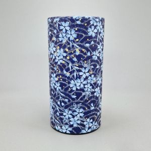 Blaue japanische Teedose aus Washi-Papier - NADESHIKO - 200gr