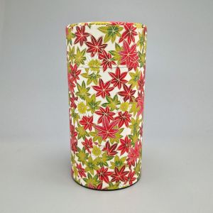 Boîte à thé japonaise rouge et verte en papier washi - AKA MIDORI MOMIJI - 200gr